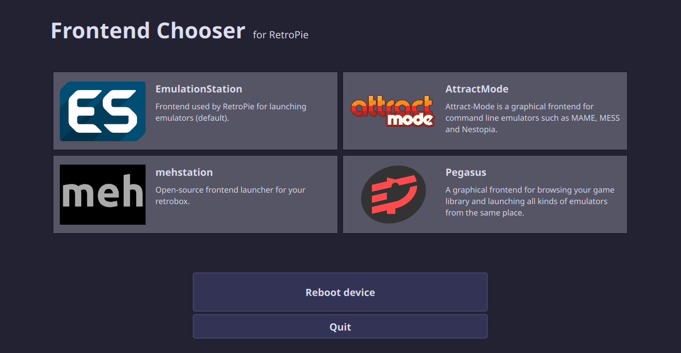 retropie frontend chooser screenshot